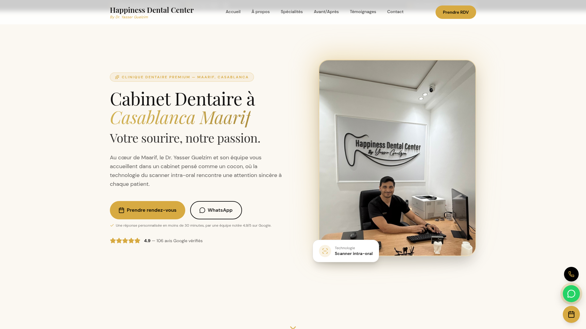 Aperçu du site Happiness Dental Center livré par Drop15